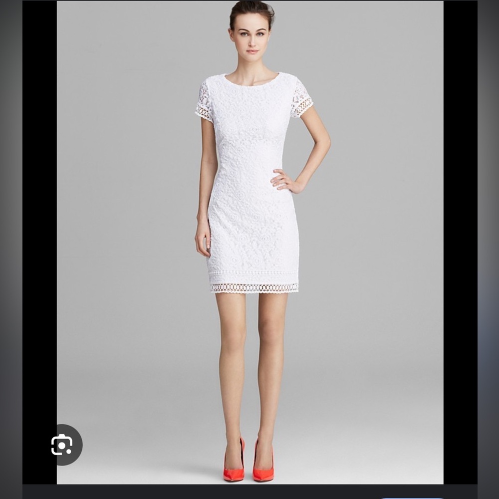 NWOT Laundry by Shelli Segal white lace dress